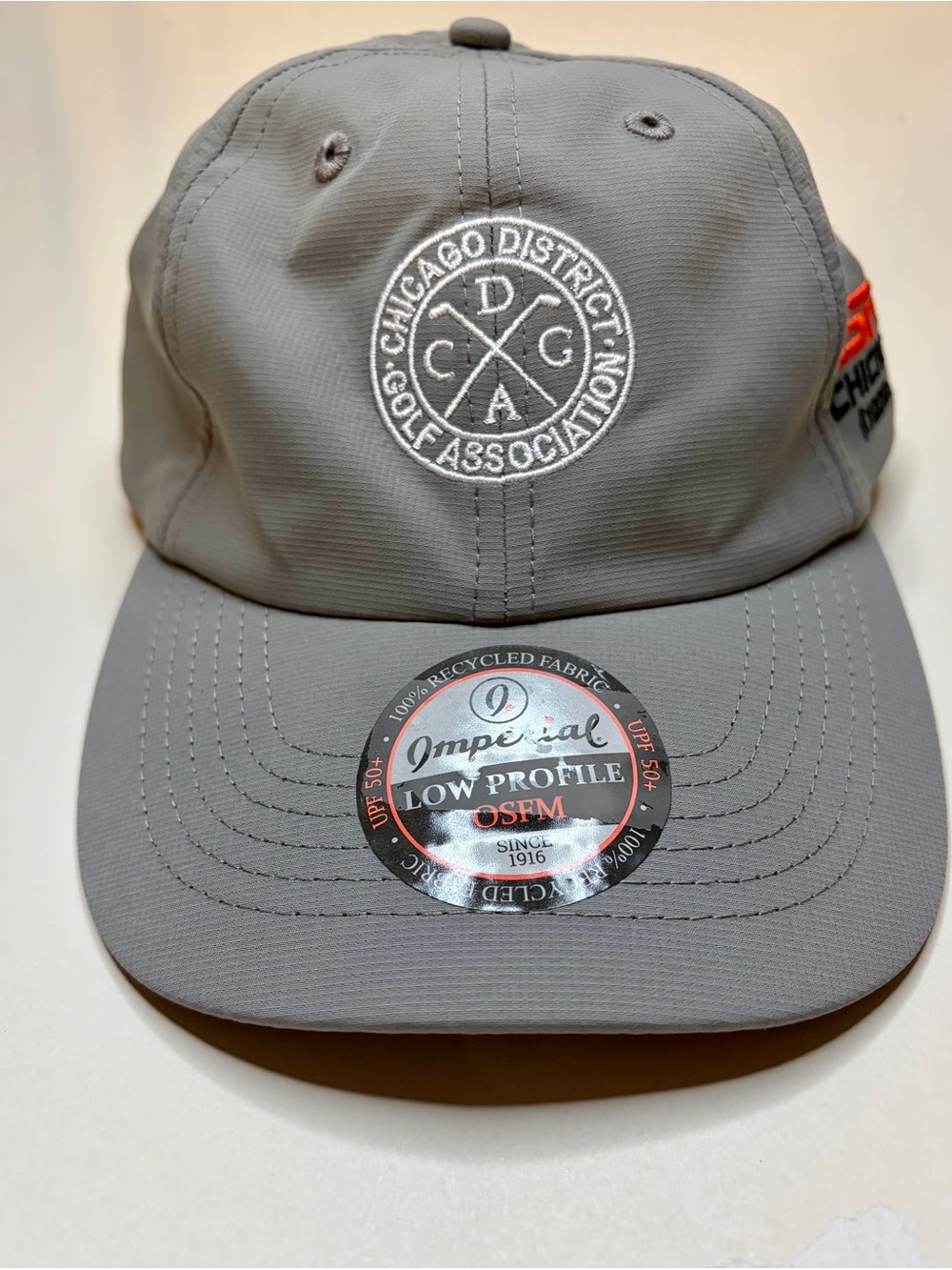Imperial CDGA Golf Hat Chicago District Golf Association Gray UPF 50+ OSFA NWT